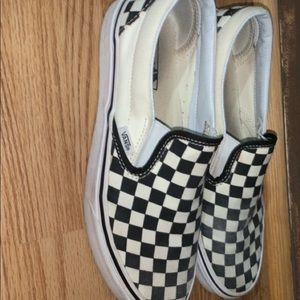 checkered vans slip ons
